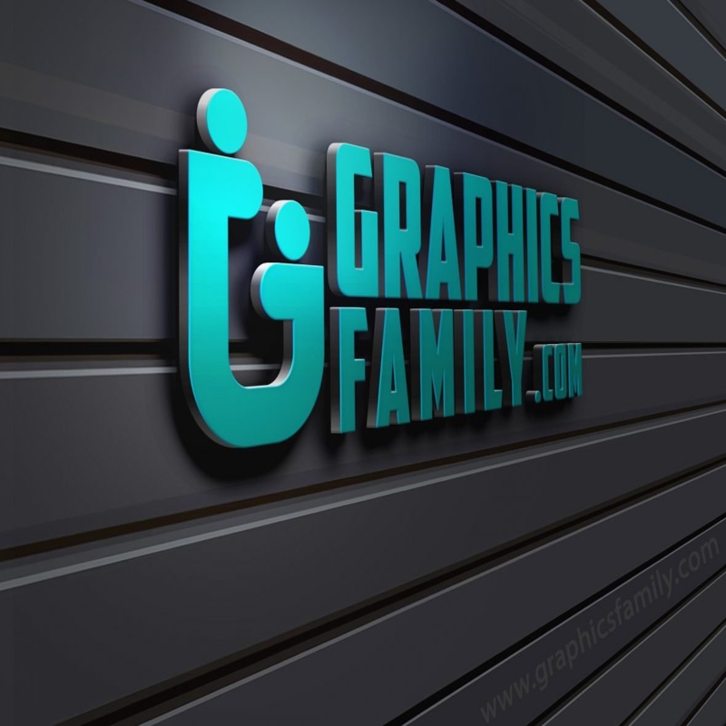 فایل موکاپ لوگوی سه بعدی دیوار - 3D Wall Logo Mock-Up
