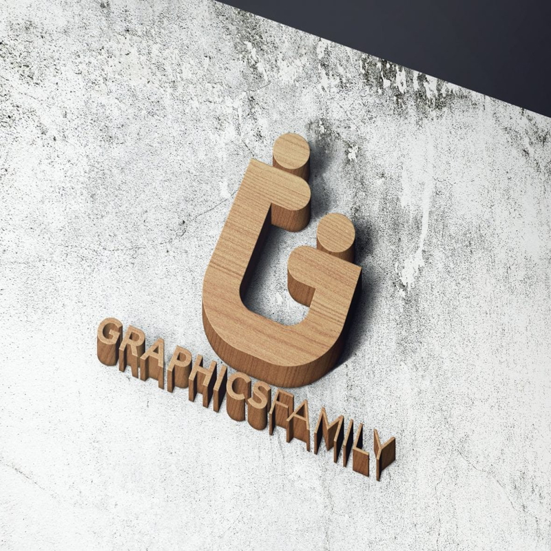 فایل قالب PSD موکاپ لوگوی سه بعدی چوب - 3D Wood Logo PSD Mockup Template