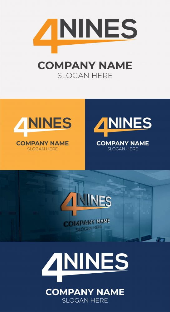 فایل طراحی لوگو مونوگرام حرف 4 نه - 4 Nines Letter Monogram Logo design
