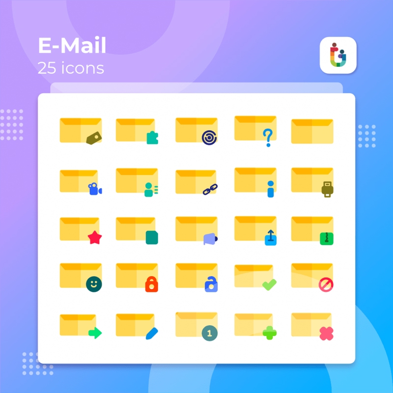 فایل ۲۵ مجموعه آیکون ایمیل شگفت‌انگیز - 25 Amazing Email Icon Set