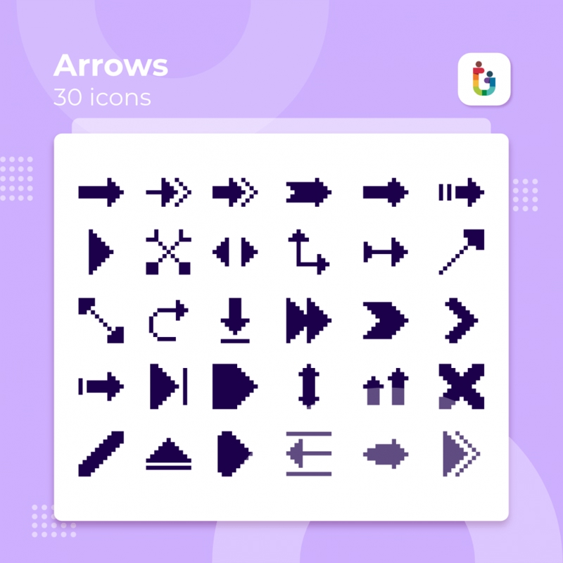 فایل مجموعه 30 آیکون فلش - 30 Arrows Icon Set