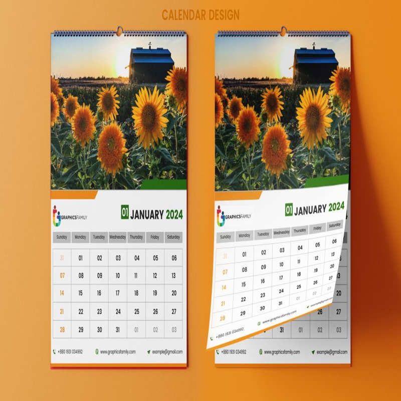 فایل طراحی تقویم دیواری ۲۰۲۳-۲۰۲۴ - 2023-2024 Wall Calendar Design