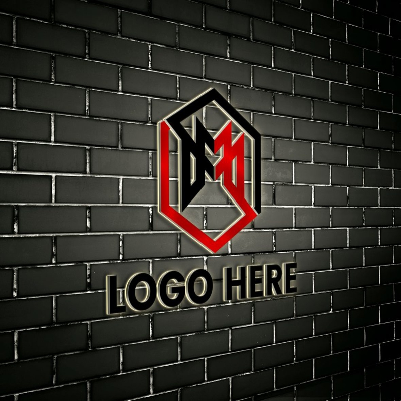 فایل موکاپ لوگوی سه بعدی انتزاعی - Abstract 3D Logo Mockup