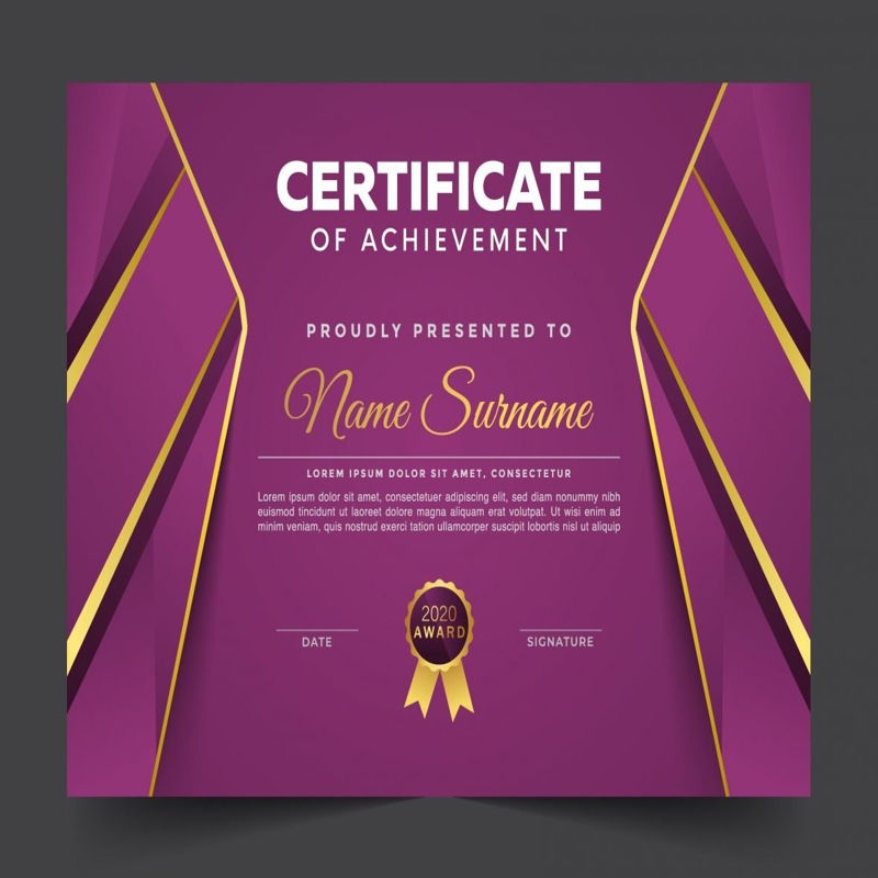 فایل الگوی گواهی هندسی انتزاعی - Abstract geometric certificate template