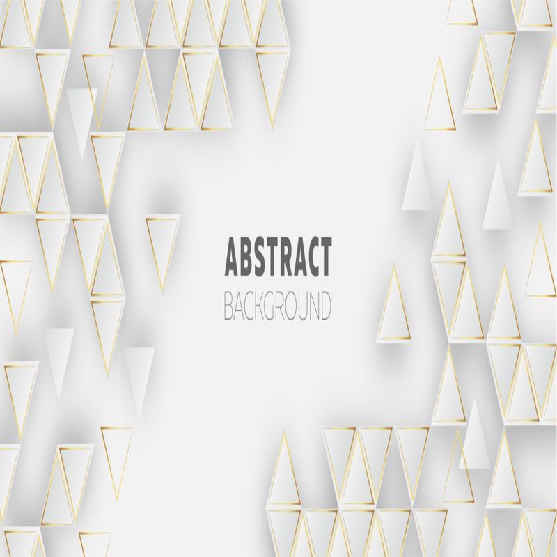 فایل پس زمینه سفید انتزاعی با مثلث های طلایی - Abstract White Background with Golden Triangles