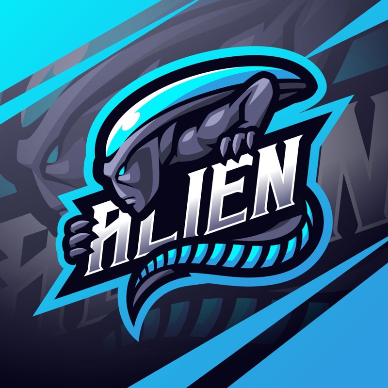 فایل طلسم سر بیگانه، الگوی وکتور لوگوی بازی Esport - Alien Head Mascot, Esport Game Logo Vector Template