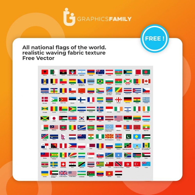 فایل وکتور پرچم تمام کشورهای جهان - All national flags of the world Vector