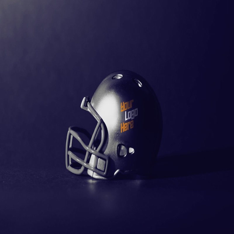 فایل موکاپ لوگو تیم کلاه ایمنی فوتبال آمریکایی - American Football Helmet Team Logo Mockup
