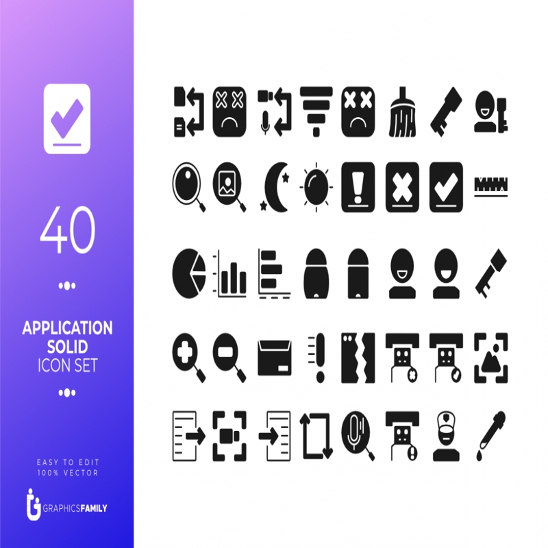 فایل قالب‌های آیکون جامد برنامه - Application Solid Icon Templates