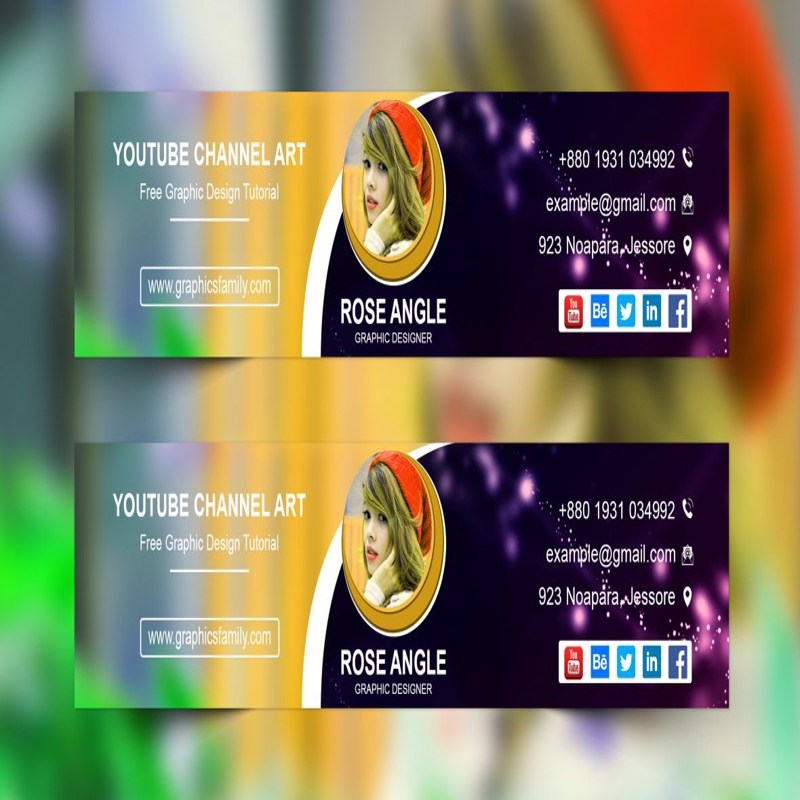 فایل طرح هنری کانال یوتیوب هنرمند با فرمت PSD - Artist Youtube Channel Art Design PSD