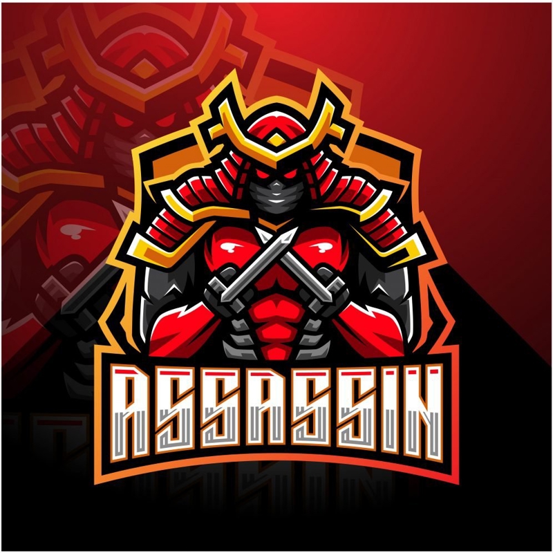 فایل لوگوی قبیله بازی‌های Esports Assassin - Assassin Esports Gaming Clan Mascot Logo
