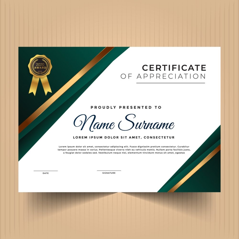 فایل الگوی گواهی اصالت - Authenticity Certificate Template