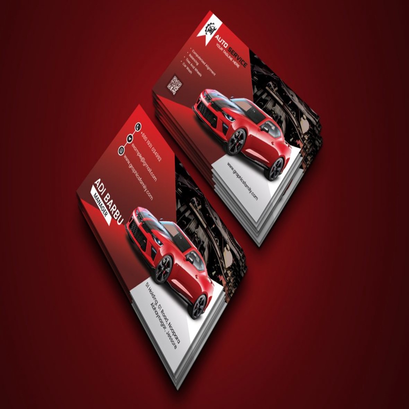 فایل الگوی طراحی کارت ویزیت خدمات خودرو - Auto Service Business Card Design Template