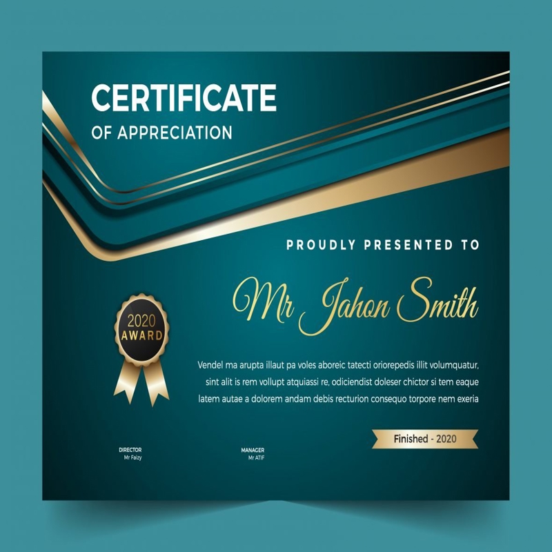فایل الگوی چاپ تقدیرنامه و لوح تقدیر - Award and Certificate of Appreciation Template to Print