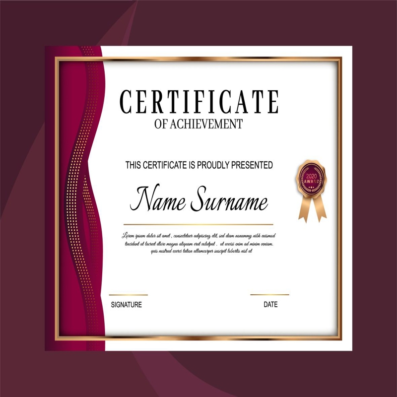 فایل الگوی گواهی جایزه - Award Certificate Template