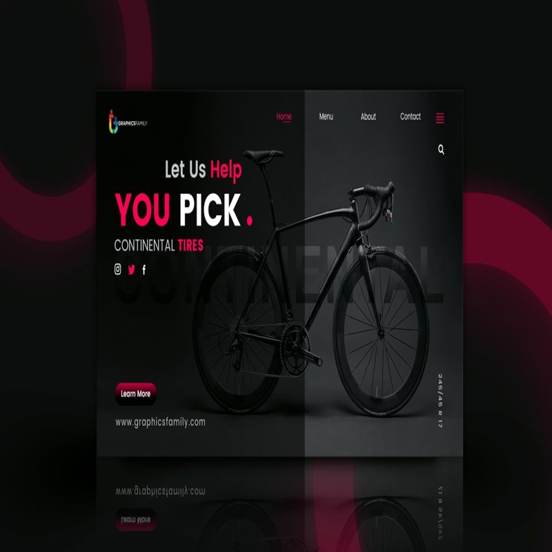 فایل بنر برای وب سایت تجارت الکترونیک دوچرخه - Banner for bicycle e-commerce website