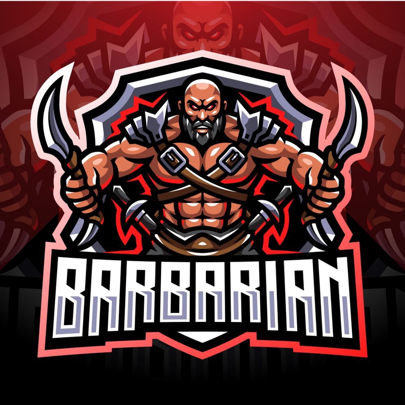 فایل الگوی لوگوی بازی Barbarian - Barbarian Gaming Logo Template