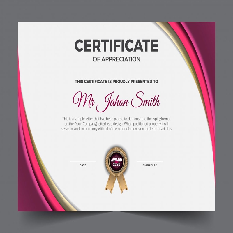 فایل الگوی زیبا برای گواهی موفقیت - Beautiful certificate of achievement template