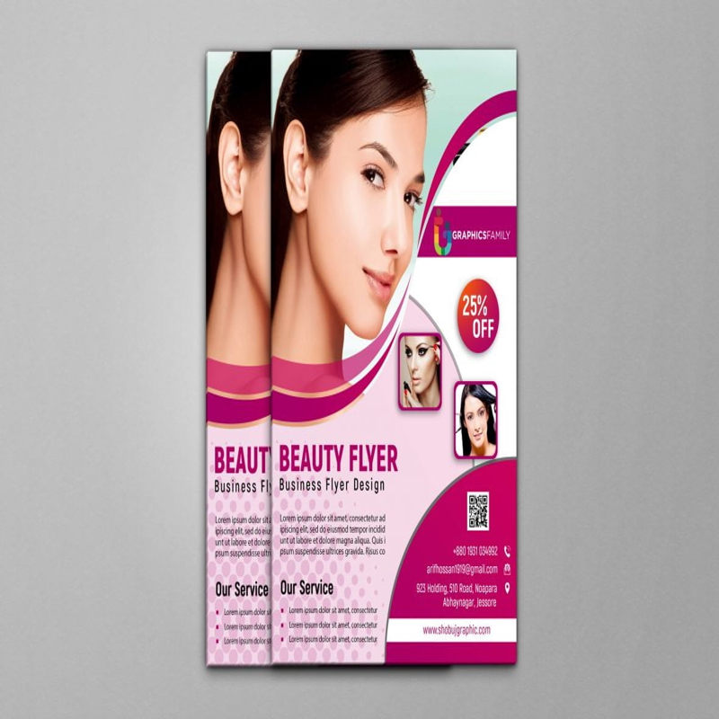 فایل قالب PSD طراحی بروشور زیبایی - Beauty Flyer Design PSD Template
