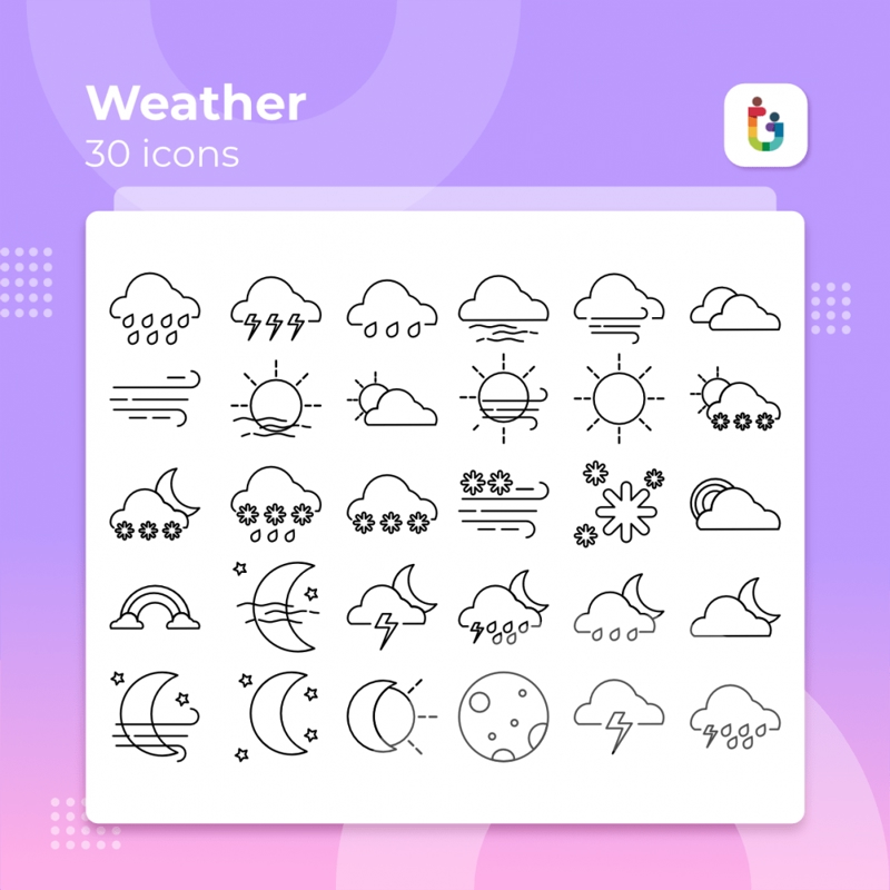 فایل بهترین بسته آیکون با مفهوم آب و هوا - Best Icon Pack Weather Concept