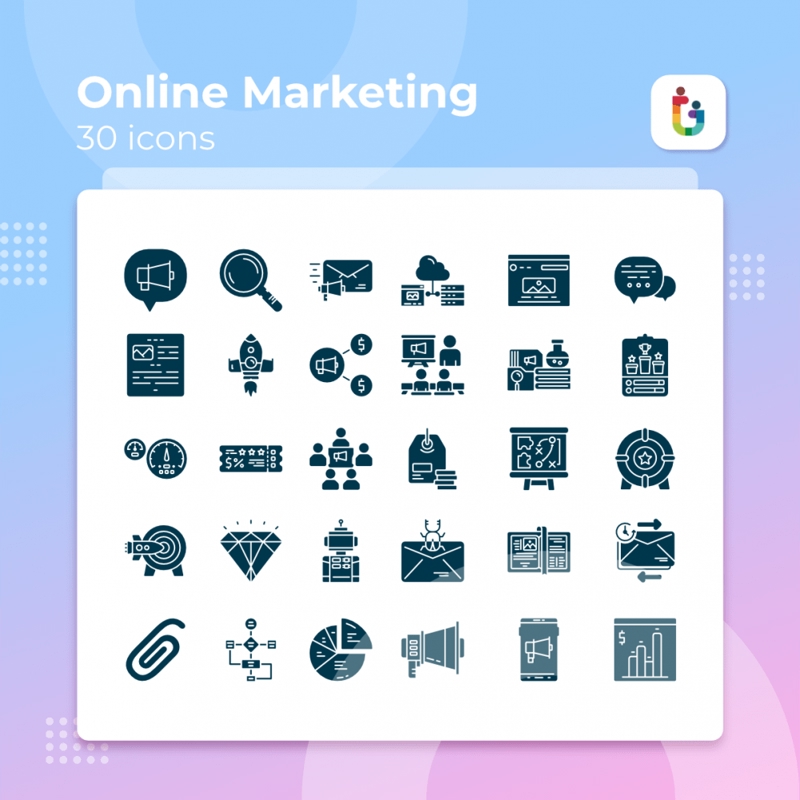 فایل بهترین مجموعه آیکون‌های بازاریابی آنلاین - Best Online Marketing icon set