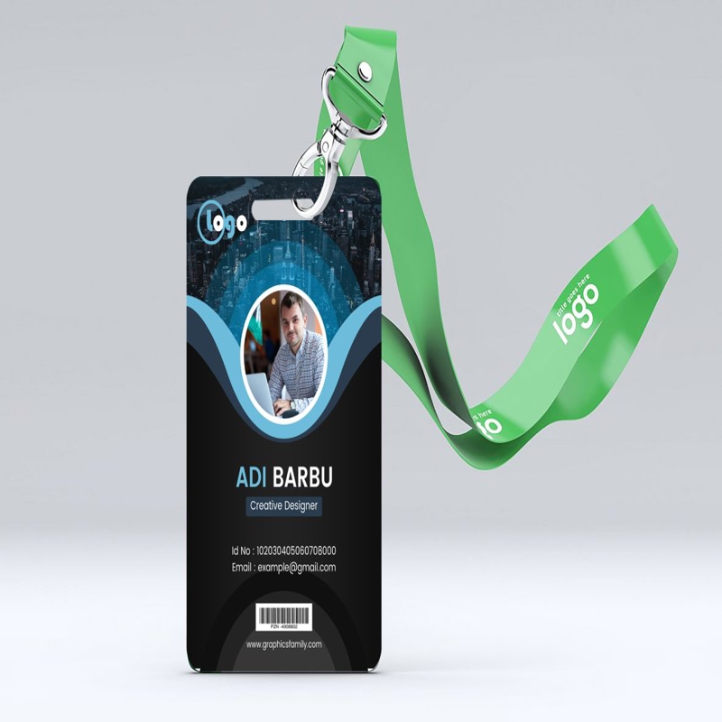 فایل طراحی کارت شناسایی مشکی و آبی - Black and Blue Id Card Design
