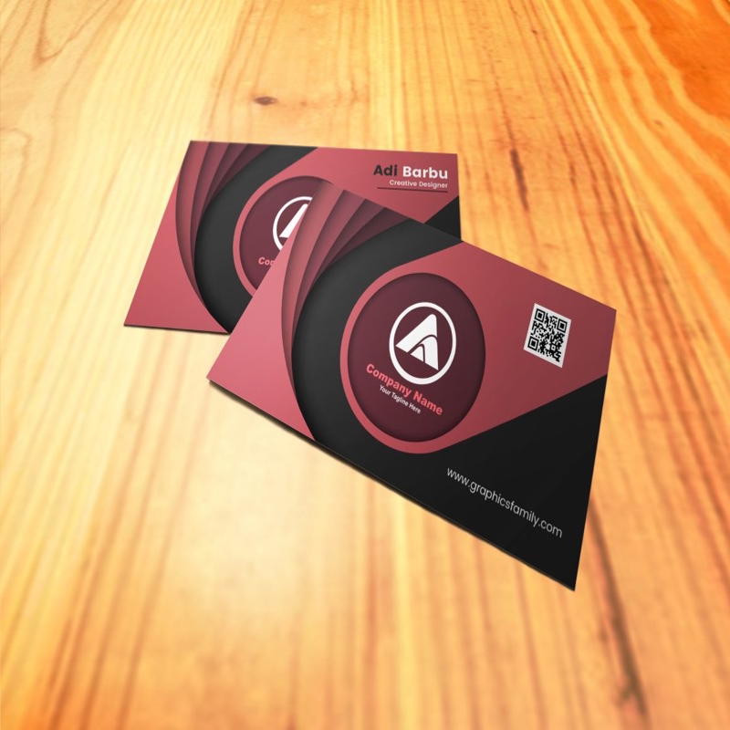 فایل طراحی کارت ویزیت سیاه و قرمز - Black and Red Business Card Design