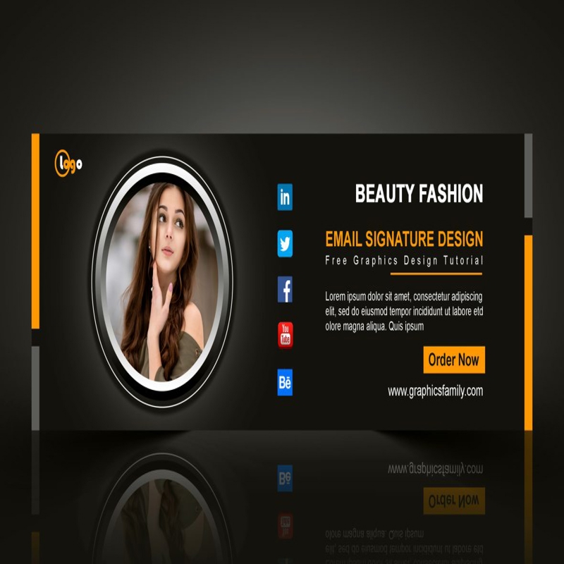 فایل طراحی امضای ایمیل مشکی - Black Email Signature Design