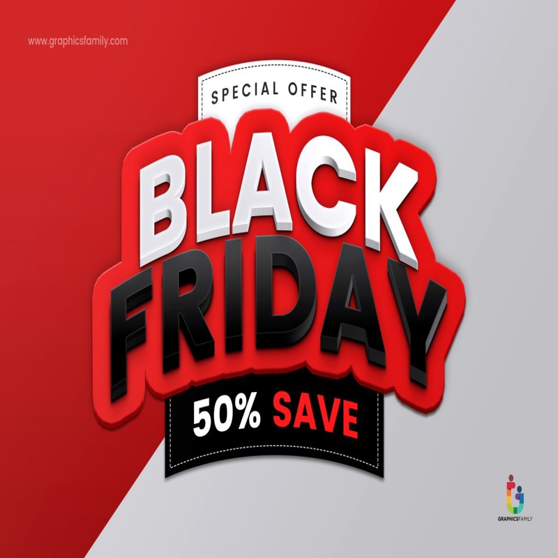 فایل طرح بنر فروش ویژه جمعه سیاه با طرح وکتور - Black Friday Sale Banner Template Design Vector Image