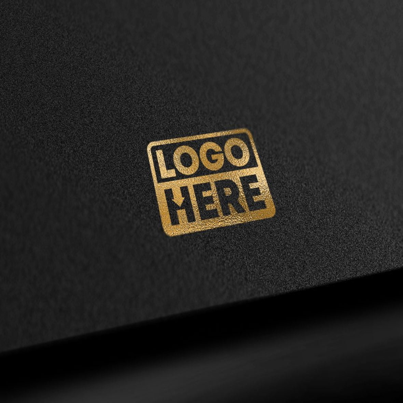 فایل موکاپ لوگو زیبا با طلای سیاه - Black Gold Elegant Logo Mockup