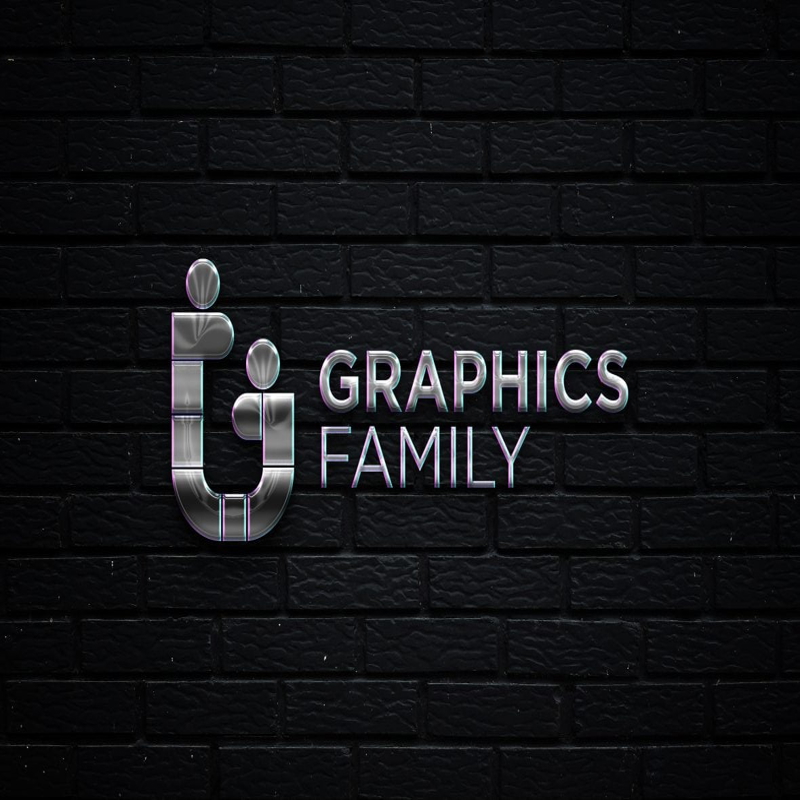 فایل لوگوی فلزی دیوار سیاه - Black Wall Metallic Logo