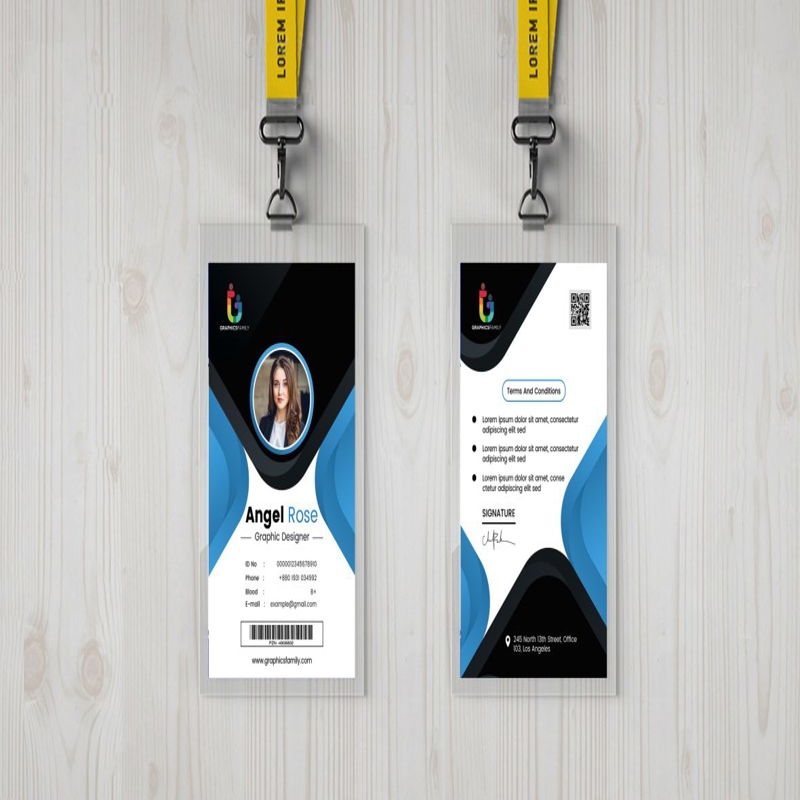فایل الگوی کارت شناسایی کسب و کار شرکت آبی و سیاه - Blue And Black Company Business Id Card Template