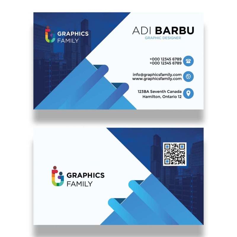 فایل الگوی طراحی کارت ویزیت آبی - Blue Business Card Design Template