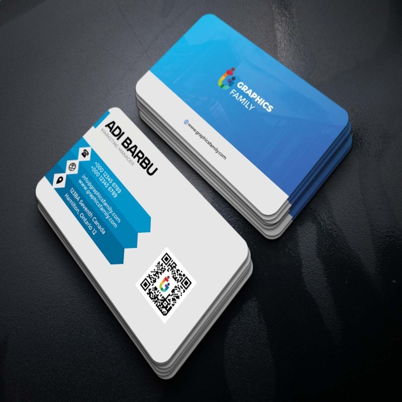 فایل قالب حرفه‌ای کارت ویزیت مدرن آبی - Blue modern business card professional template