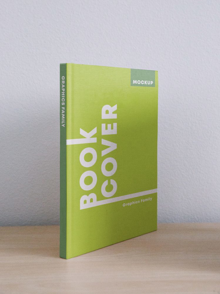 فایل ماکت طراحی جلد و عطف کتاب - Book Cover & Spine Design Mockup