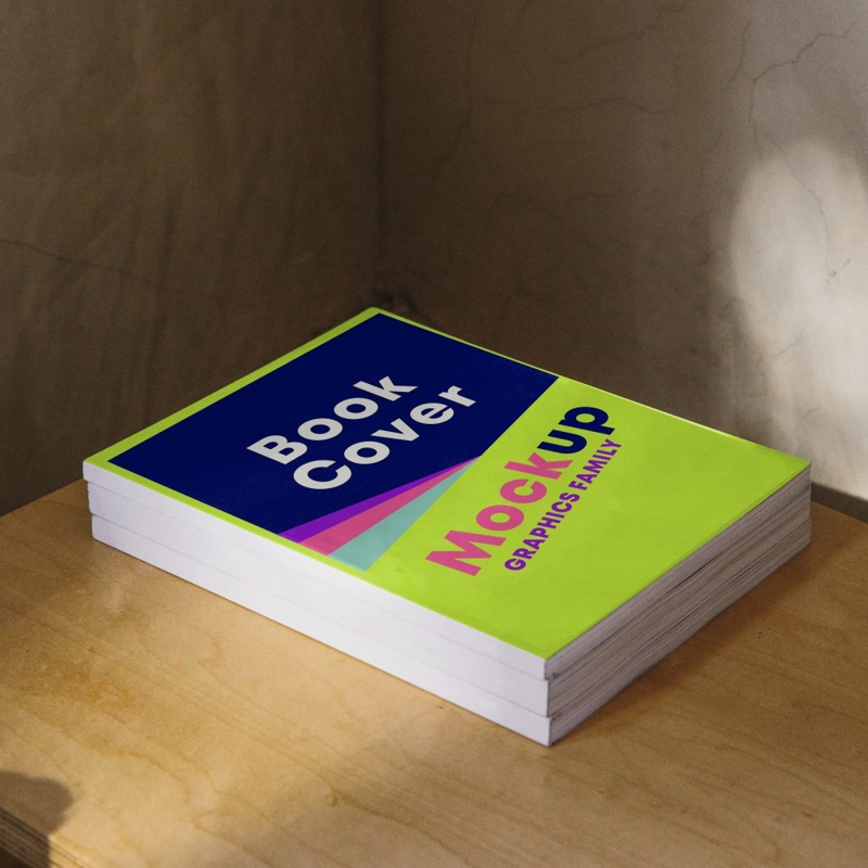 فایل ماکت پشته جلد کتاب - Book cover Stack mockup