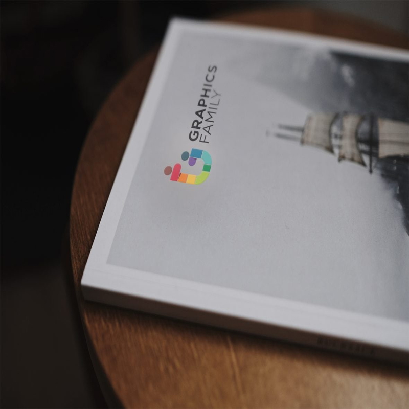 فایل موکاپ لوگو کتاب - Book Logo Mockup