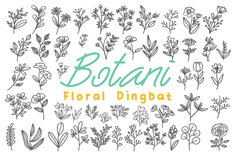 فایل گیاه‌شناسی - دینگ‌بات‌های گلدار - Botani – Floral Dingbats