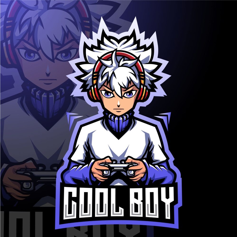 فایل الگوی لوگوی بازی پسرانه، نماد، ورزش‌های الکترونیکی - Boy Gaming Logo Template, Mascot, Esport