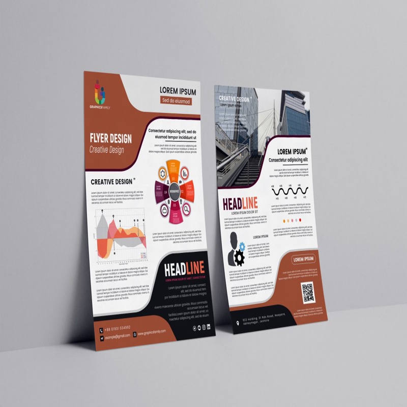 فایل قالب بروشور قهوه‌ای - Brown Brochure Template