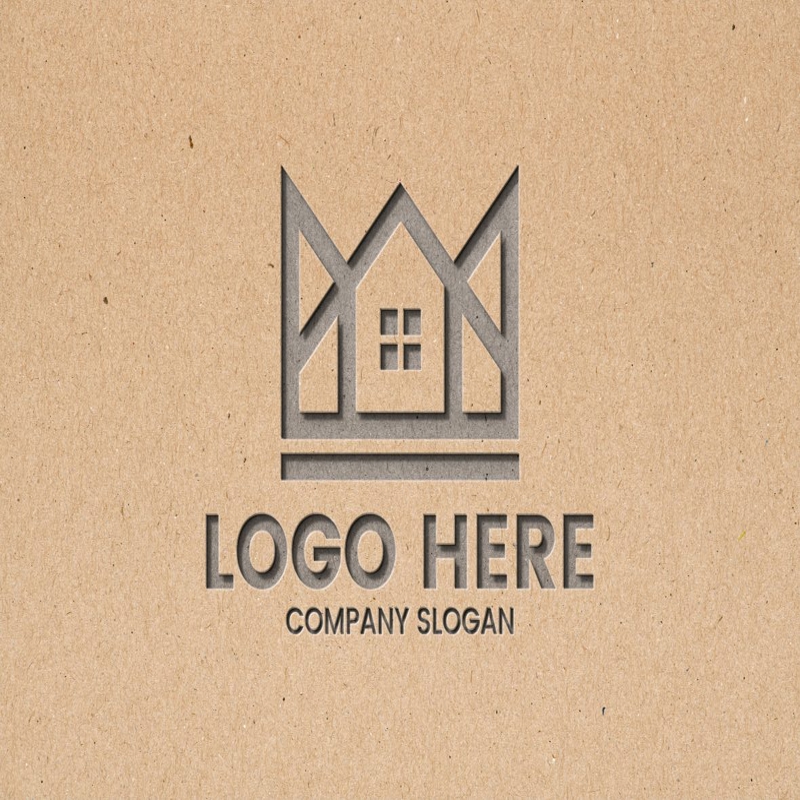 فایل موکاپ لوگو با بافت قهوه‌ای برجسته - Brown Texture Debossed Logo Mockup