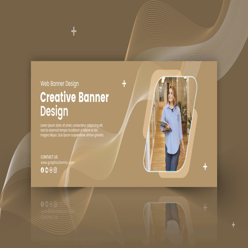 فایل طراحی بنر وب قهوه‌ای - Brown Web Banner Design