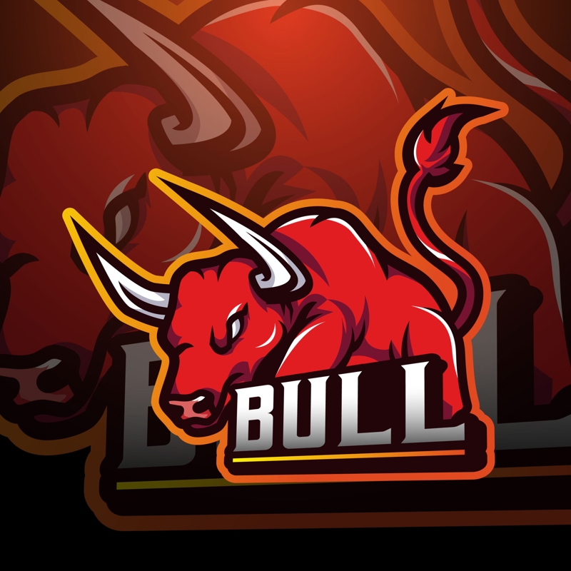 فایل الگوی لوگوی بازی Bull Mascot - Bull Mascot Gaming Logo Template