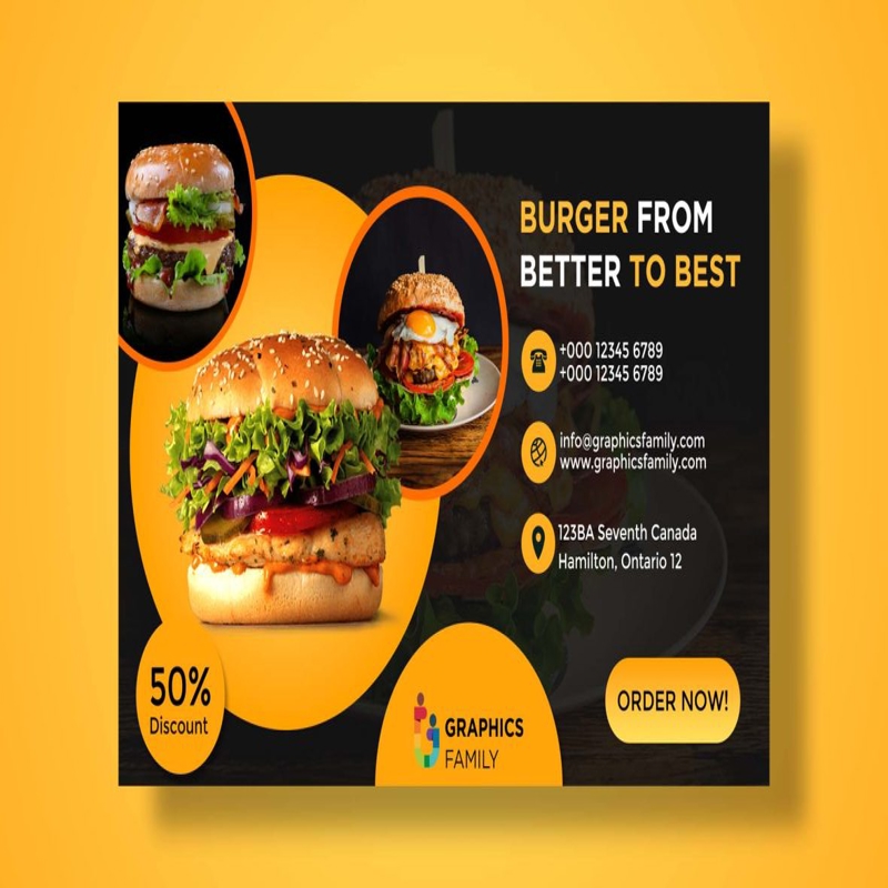 فایل طراحی بنر تبلیغاتی برگر - Burger Promo Banner Design