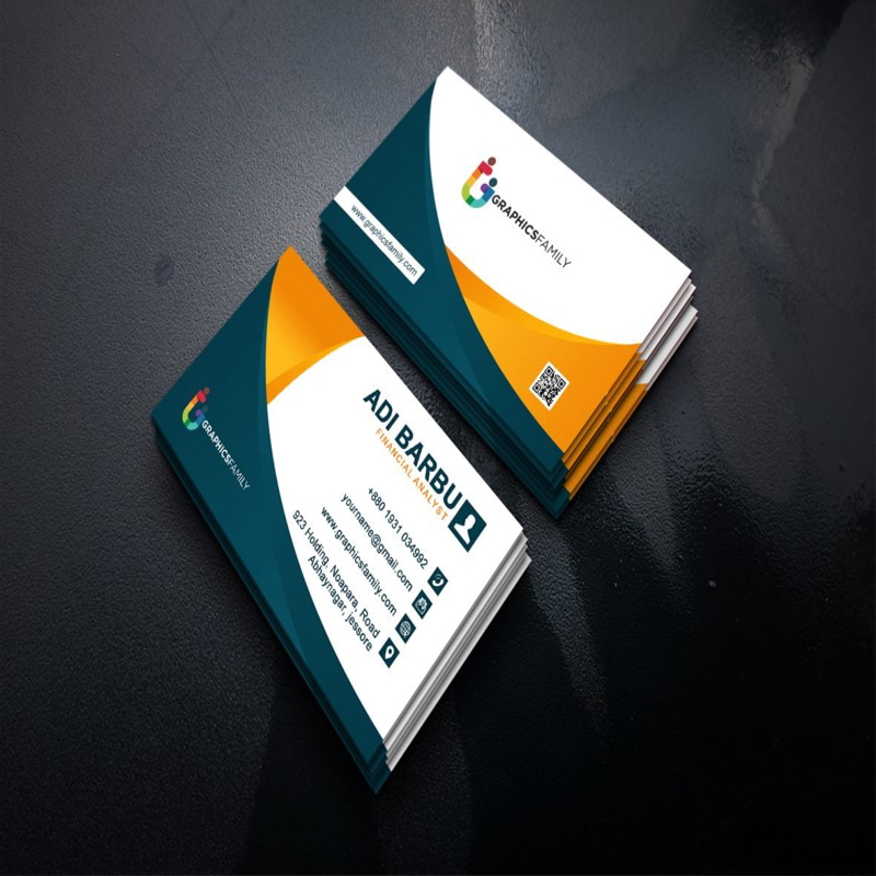 فایل طرح لایه باز کارت ویزیت تحلیلگر مالی (psd) - Financial Analyst Business Card Design Template psd