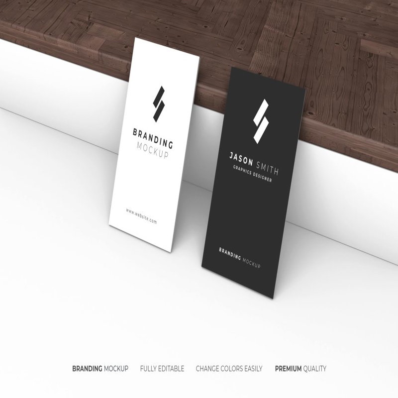 فایل الگوی ماکت سه بعدی کارت ویزیت - Business Card 3D Mockup Template