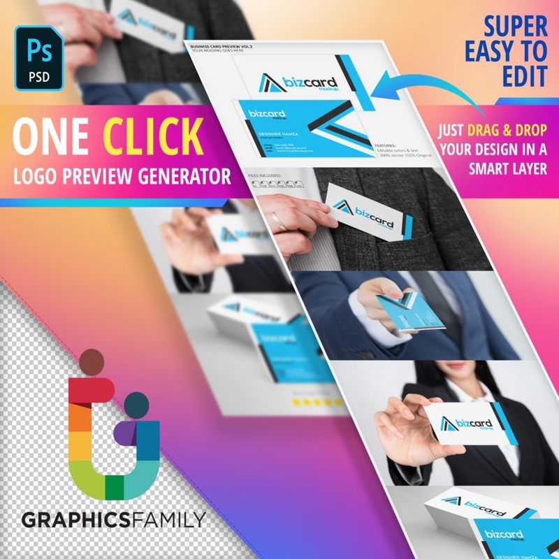 فایل مولد ماکت کارت ویزیت - Business Card Mockup Generator