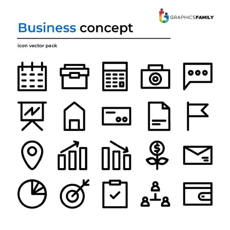 فایل بسته آیکون‌های مفهومی کسب و کار - Business Concept Icons Pack