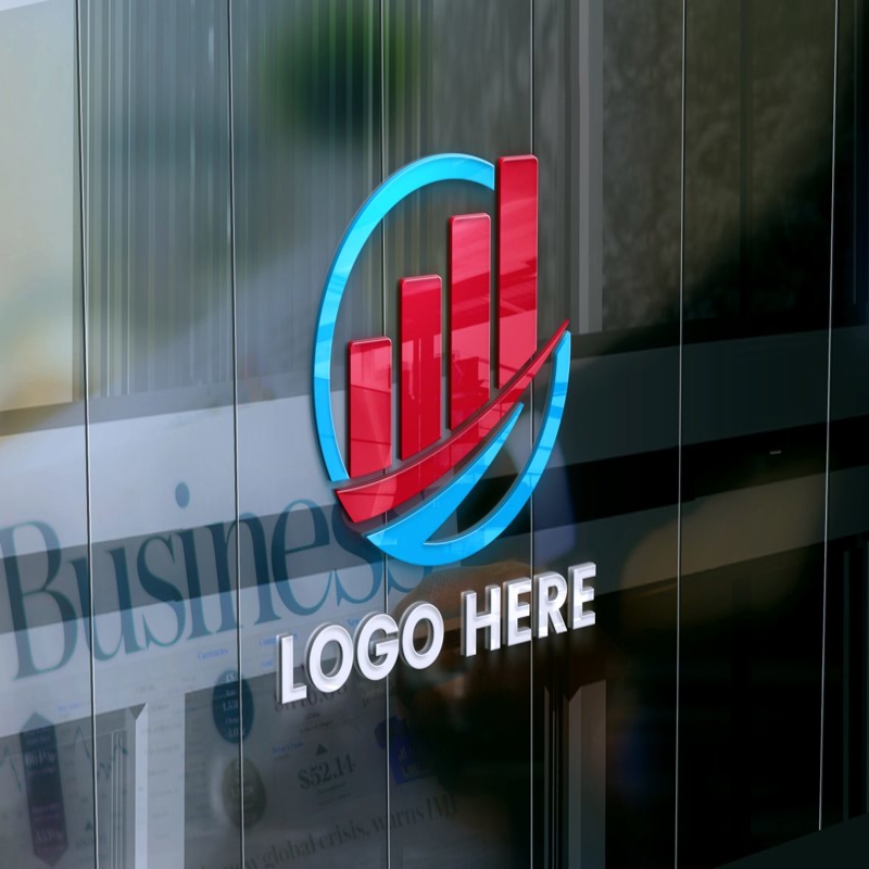 فایل موکاپ لوگو سه بعدی دفتر کار - Business Office 3D Logo Mockup