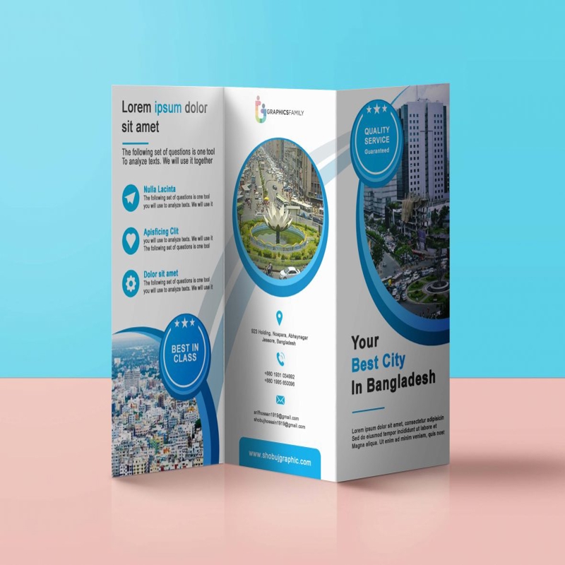 فایل بروشور سه لت تجاری psd - Business Tri Fold Brochure psd